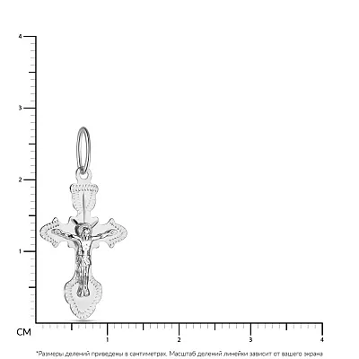 Золотой крестик в белом цвете металла  (арт. 516601б)