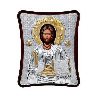 Серебряная икона "Христос Спаситель" (200 х150 мм) (арт. MA/E1407/1X)