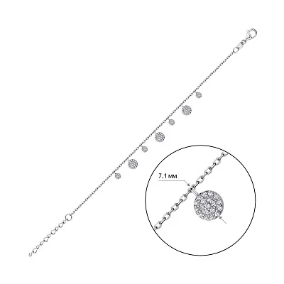 Срібний браслет з фіанітами  (арт. 7509/4238)