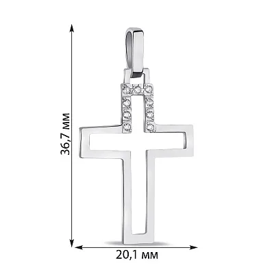 Срібна хрестик з фіанітами (арт. 7503/2-0197.0.2)