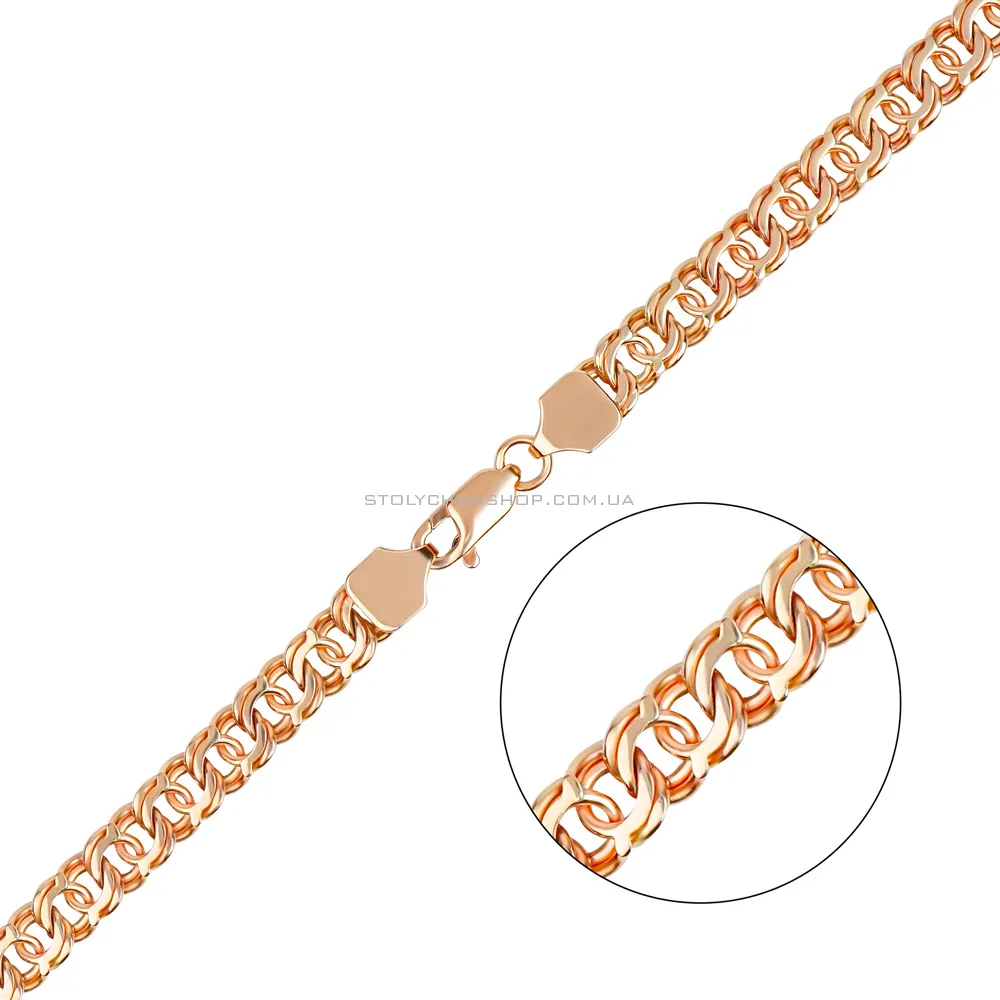 Цепочка плетения Бисмарк из красного золота  (арт. ц3020420) - цена