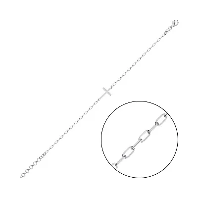 Серебряный браслет Крестик без камней (арт. 7509/4877)