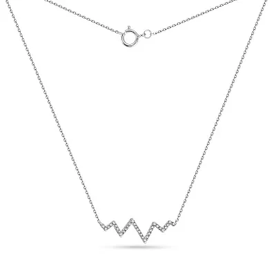 Кольє з білого золота "Пульс" з діамантами (арт. Ц341285010б)