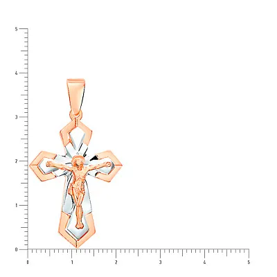 Хрестик з червоного і білого золота (арт. 501575кбм)