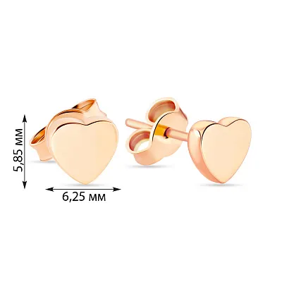 Пусети золоті «Сердечка» (арт. 106042)
