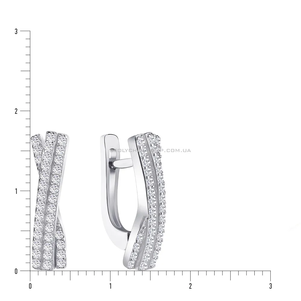 Срібні сережки з фіанітами (арт. 7502/3696)