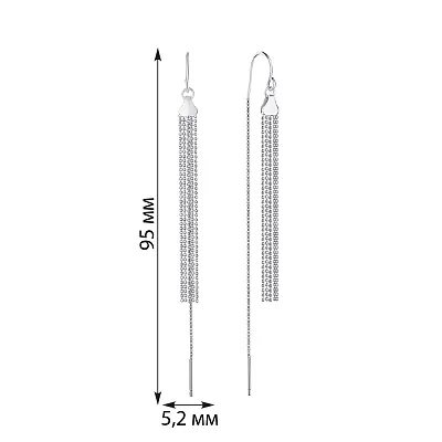 Серебряные серьги протяжки  (арт. 7502/3729)