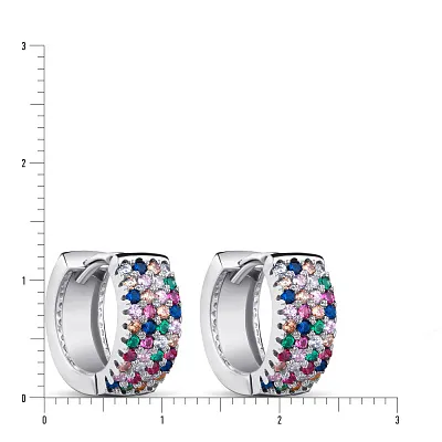 Сережки кільця зі срібла з кольоровими альпінітами  (арт. 7502/3878а)