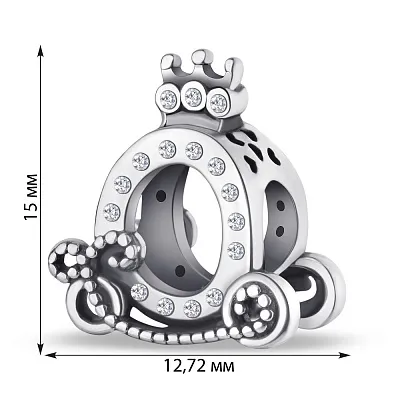 Шарм срібний «Карета» (арт. 7903/3251)