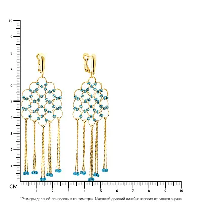 Золотые серьги с подвесками Francelli (арт. 106821жг)