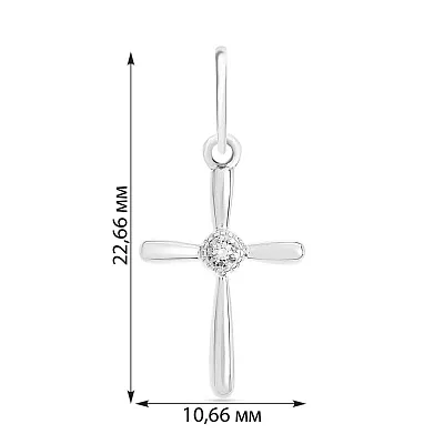 Золотая подвеска-крестик с фианитом (арт. 440457б)