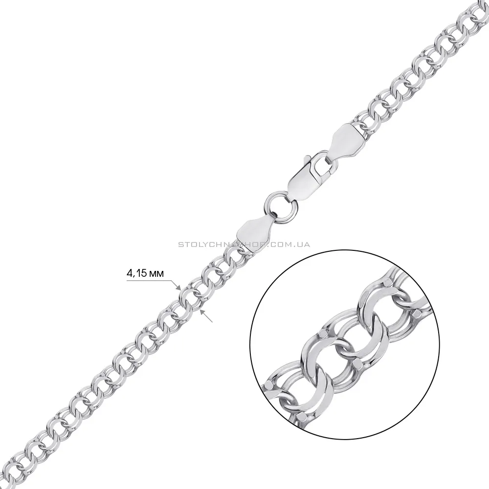 Срібний ланцюжок плетіння Подвійний бісмарк (арт. 0300313) - 2 - цена