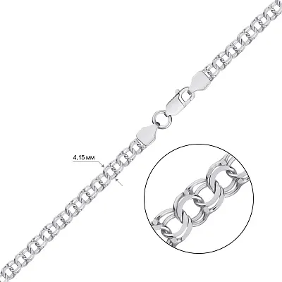 Серебряная цепь плетения Двойной бисмарк (арт. 0300313)