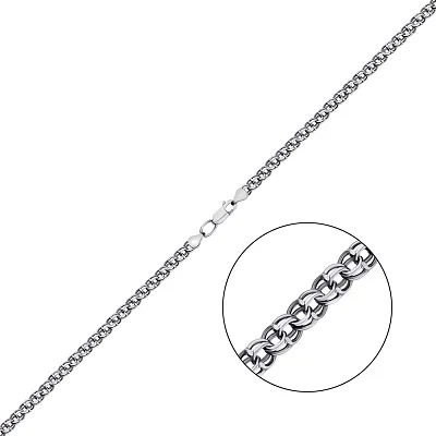Серебряная цепочка плетения Бисмарк (арт. 0300319ч)