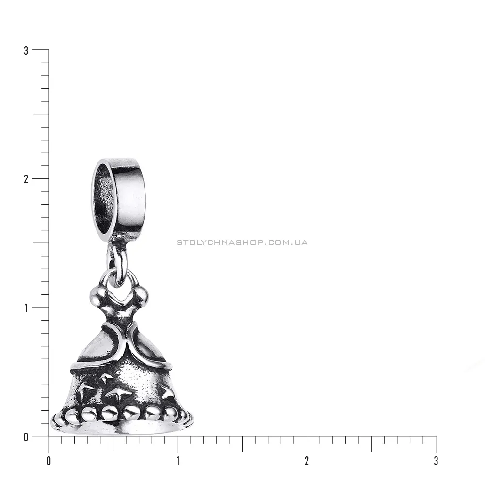 Срібний шарм підвіс «Сукня» (арт. 7903/2232) - 2 - цена