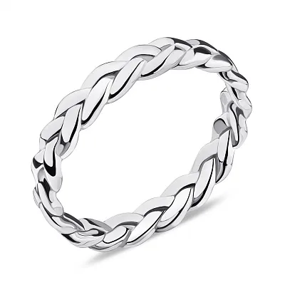 Серебряное кольцо Косичка без камней (арт. 7501/6412)