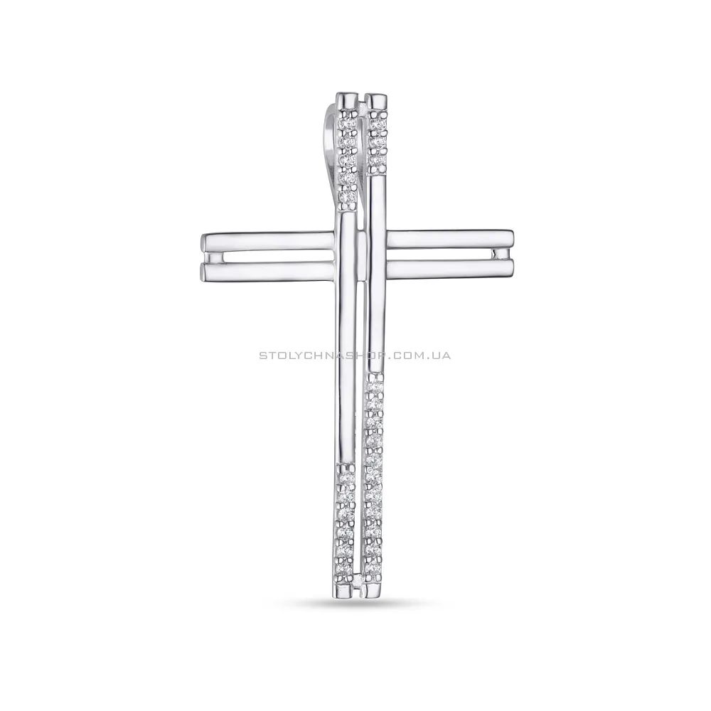 Срібна підвіска-хрестик з фіанітами (арт. 7503/39013р) - цена