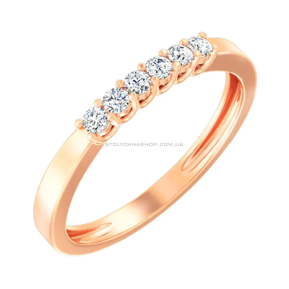 Золотое кольцо с бриллиантами (арт. К011077015) - цена