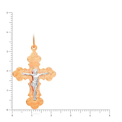 Золотий хрестик "Розп'яття. Спаси і Збережи" (арт. 515301р)