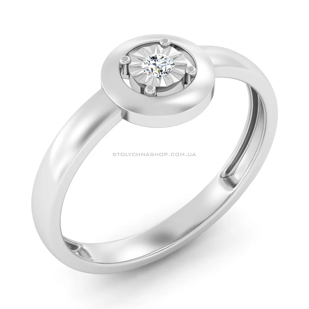 Золотое кольцо с бриллиантом (арт. К011726б) - цена