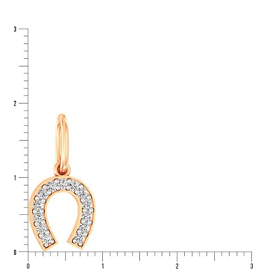 Золотая подвеска «Подкова» с фианитами (арт. 440312)