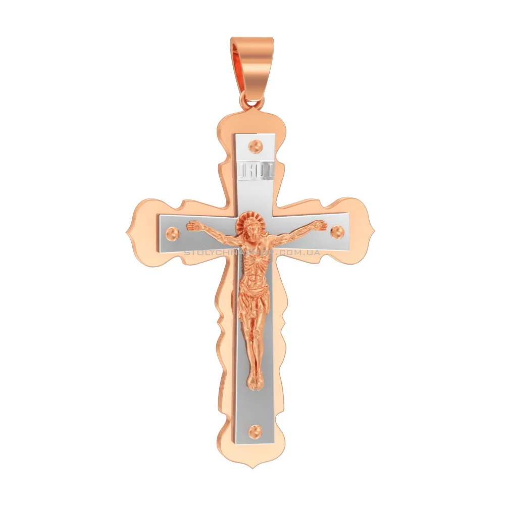 Хрестик з червоного золота «Розп'яття Сина Божого» (арт. 501058)