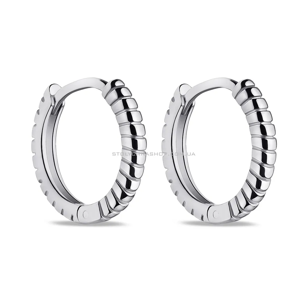 Срібні сережки-кільця без каменів (арт. 7502/9492/15) - цена