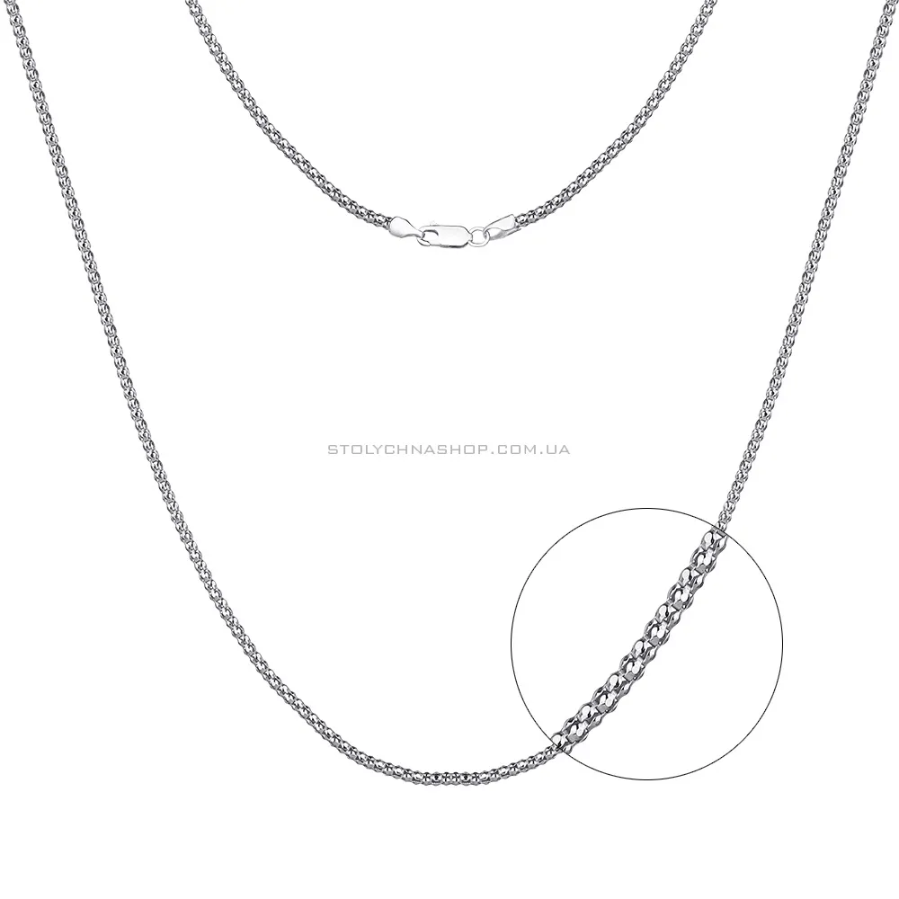 Срібне кольє-ланцюжок плетіння Попкорн (арт. 7507/840)