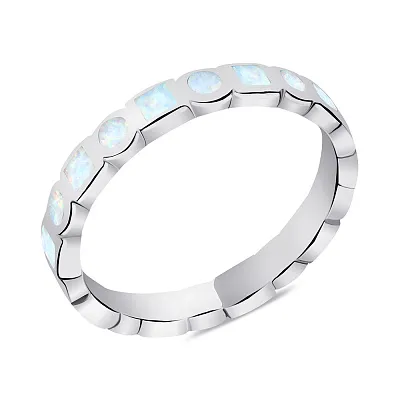Серебряное кольцо с опалом (арт. 7501/4093Поб)
