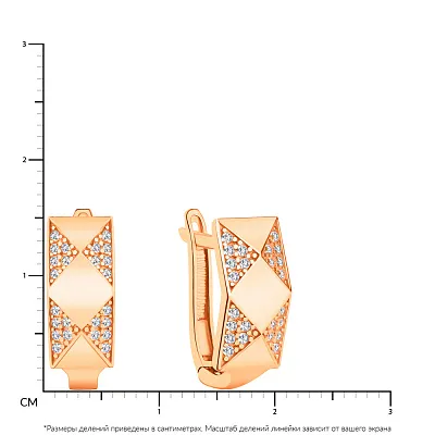Золотые серьги с фианитами (арт. 107198)