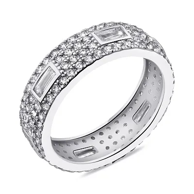 Серебряное кольцо с дорожкой из фианитов (арт. 7501/6336)