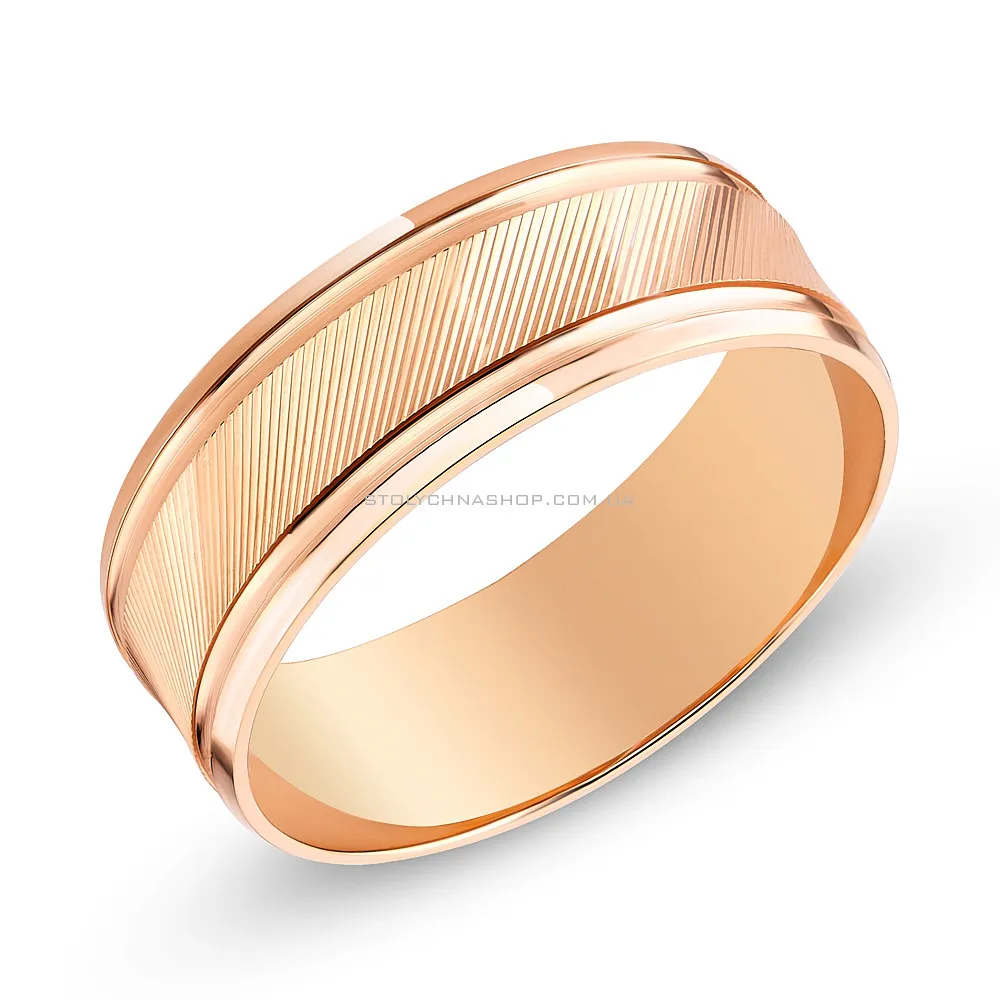 Обручальное кольцо золотое с алмазной гранью (арт. 239196)