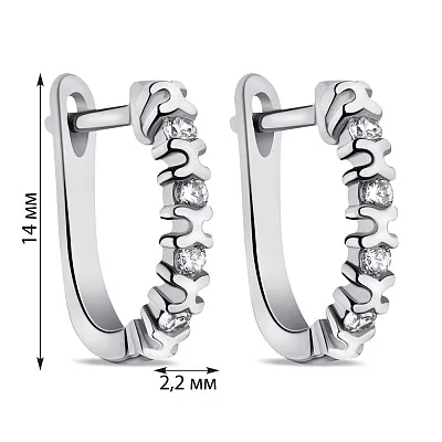 Срібні сережки з фіанітами (арт. 7502/9382)