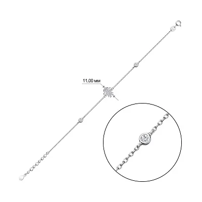 Срібний браслет "Дівчинка" з фіанітами (арт. 7509/3264)