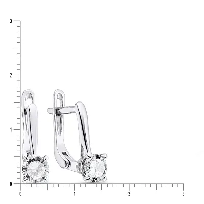 Срібні сережки з фіанітами (арт. 7502/3639)