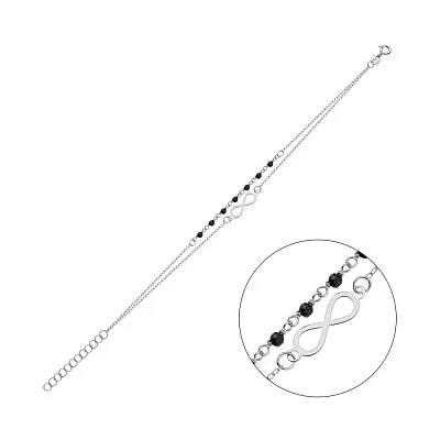 Двойной браслет &quot;Бесконечность&quot; из золота с ониксом (арт. 325464бо)