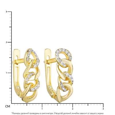 Золотые серьги с фианитами (арт. 110311ж)