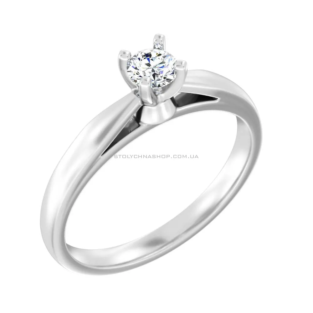 Кольцо для помолвки из белого золота с бриллиантом  (арт. К011304010б) - цена