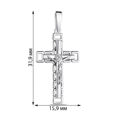 Срібний хрестик без каміння  (арт. 7504/2-0858.0.2)