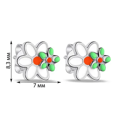 Сережки-пусети зі срібла Квіточки (арт. 7518/6805ебз)