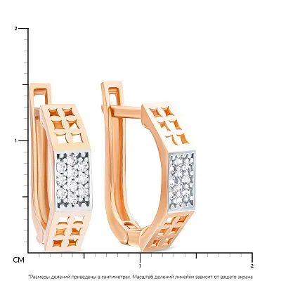 Серьги золотые с фианитами (арт. 106709)