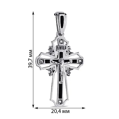 Хрестик зі срібла з фіанітами (арт. 7504/2-1141.0.2)
