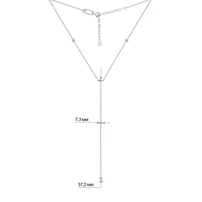 Колье-галстук из белого золота без камней (арт. 360177б)