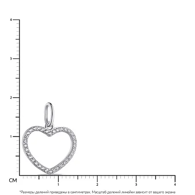 Срібний підвіс в формі серця з фіанітами (арт. 7503/П2Ф/3005)