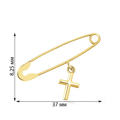 Булавка «Крестик» из желтого золота (арт. 360024ж)
