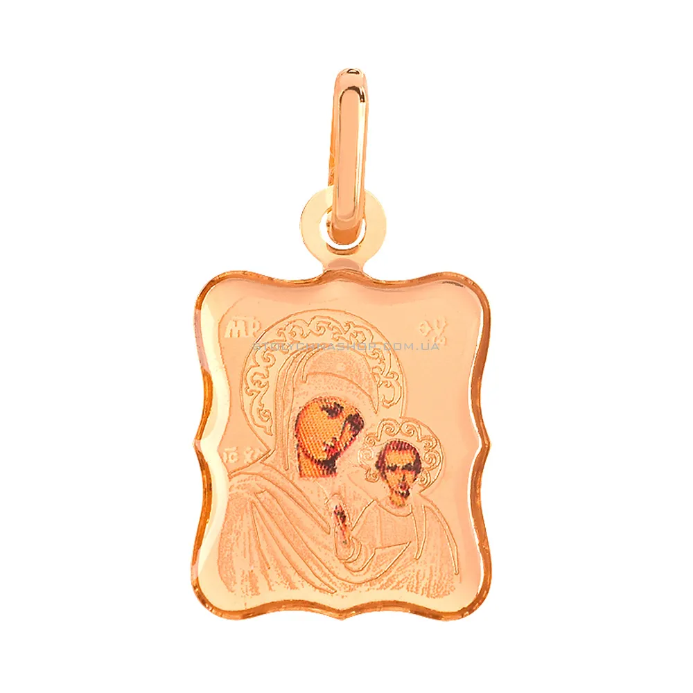 Ладанка з золота «Матір Божа Казанська» з емаллю (арт. 421086К)