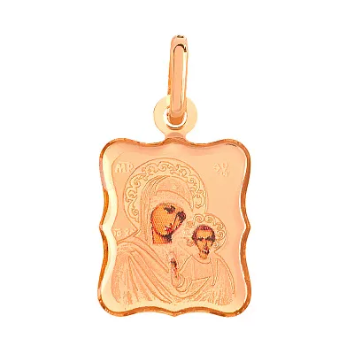 Ладанка из золота «Матерь Божия Казанская» с эмалью (арт. 421086К)