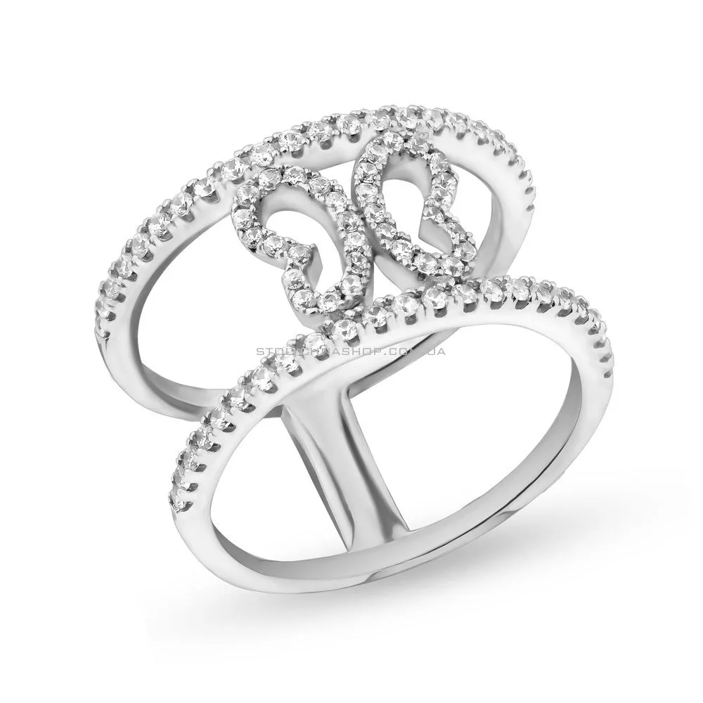 Массивное кольцо из серебра с фианитами (арт. 05012288)