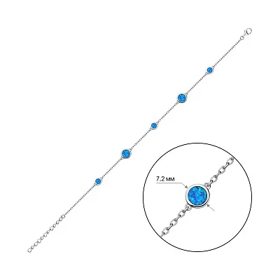 Браслет зі срібла з опалок  (арт. 7509/4644Пос)