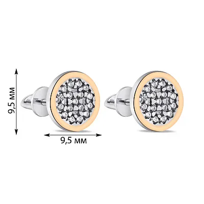 Сережки-пусети зі срібла з фіанітами (арт. 7218/569сю)